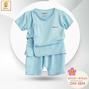 Bộ sơ sinh Babiboo tay ngắn cài lệch visco siêu mềm mại cho bé trai bé gái
