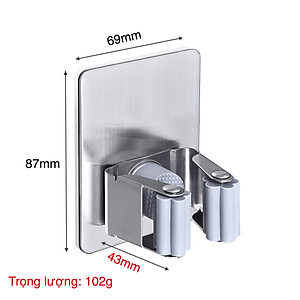 Combo 2 móc treo cán chổi dán tường inox 304 Hobby home decor CV-2 có keo dán