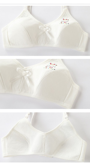 Bộ 3 áo lót học sinh dây nhỏ móc khóa tùy chỉnh không gọng không mút mềm mại thích hợp cho học sinh cấp 2, cấp 3