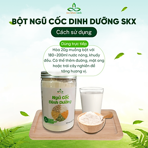 Bột ngũ cốc dinh dưỡng SKX hộp 500g (gồm bột đậu gà - lăng đỏ - hà lan vàng - hà lan xanh - yến mạch)