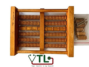 Bàn lăn chân gỗ Massage 6 hàng Miền Nam matxa huyệt đạo ( 31 x 24 x 10 cm)
