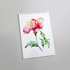 Sổ vẽ màu nước A4 giấy chuyên dụng có vân đẹp nhập từ Ý định lượng 300gsm, loang màu tốt lên màu trong tự nhiên,15 tờ/cuốn Green Art-Hàng chính hãng