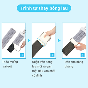 Bông Lau Thay Thế MyJae Đài Loan Sợi Fiber Cho Cây Lau Nhà Tự Vắt Kháng Khuẩn Và Cây Lau Nhà Phun Sương 33.5 x 10.5 cm