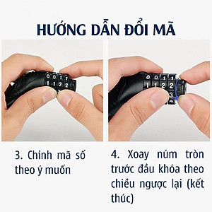 Khoá đa năng xe đạp xe máy 4 số chống trộm Khóa Số Xe Đạp 4 Số Mật Mã Vỏ PVC Bọc Lõi Thép (dạng tròn cứng) (mật khẩu mặc định 0000) 
