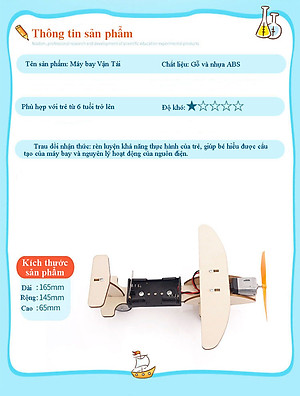 Đồ Chơi Lắp Ghép STEM Mô Hình Máy Bay Vận Tải, Đồ Chơi Gỗ Cao Cấp Máy Bay Vận Tải, Đồ Chơi Khoa Học Tự Làm DIY Wood Steam-Chính Hãng BABYBOSS + Tặng Kèm Tranh Ghép Gỗ.