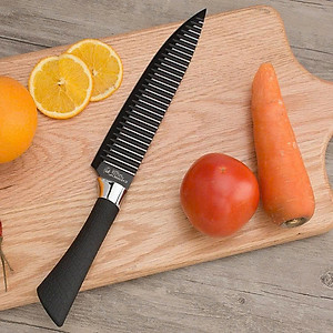 Bộ Dao Kéo Nhà Bếp 6 món , dao thép không gỉ gợn sóng chống dính siêu bén - Chính Hãng