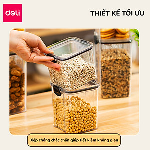 Hộp Nhựa Đựng Thực Phẩm Khô DELI- Hộp Nhựa Đựng Ngũ Cốc Đồ Khô Nắp Kín Chống Ẩm Mốc Nắp Kín Sắp Xếp Nhà Bếp Bảo Quản Thực Phẩm Phân Chia Thực Phẩm Chống Mùi Tủ Lạnh Chống Tràn Chống Rò Rỉ