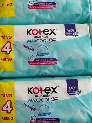 Combo 8 Gói Băng Vệ Sinh Kotex Hàng Ngày MaxCool siêu mỏng- Mỗi Gói 20 Miếng- HSD luôn mới