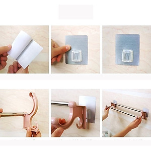 Giá Treo Khăn Đa Năng 2 Tầng Loại Dán, Giá Treo Khăn Inox 2 Tầng 55cm Nhà Tắm, Nhà Bếp Không Cần Khoan Vít