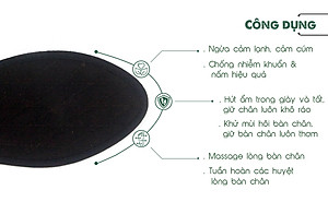 Lót giày vải cotton viền đen Hương Quế CI-13 làm từ vải cotton - bột quế giúp hút ẩm - khử mùi - phòng cảm cúm và cải thiện sức khoẻ