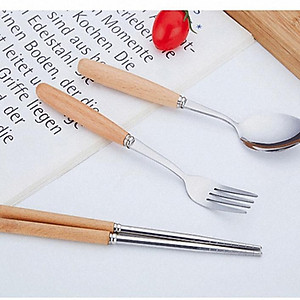 Bộ thìa đũa-muỗng đũa inox có hộp đựng bằng nhựa lúa mạch cao cấp- Hàng chính hãng PAKASA