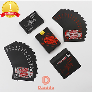 Bộ bài tây nền đen cao cấp - Bài tây nhựa PVC chống nước, đàn hồi tốt - Bộ bài Poker cao cấp nền đen chính hãng D Danido