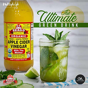 Combo 2 chai giấm táo BRAGG Hữu cơ Nhập khẩu USA chai 473ml siêu tiết kiệm