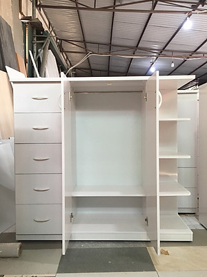 Tủ trẻ em hai cánh 5 ngăn kéo có kệ trang trí cao cấp V251