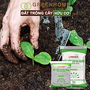 Đất Trồng Cây GreenHome, Lavamix, Bao 20dm3 (10kg), Đầy Đủ Dinh Dưỡng, Dễ Sử Dụng, Chuyên Trồng Rau