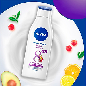 Sữa Dưỡng Thể NIVEA Extra White Night Nourish Ban Đêm Dưỡng Ẩm & Trắng Da (200 ml) - 88188 (Bao bì thay đổi tùy theo đợt nhập hàng)