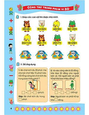 Bé Học Toán - Cộng Trừ Trong Phạm Vi 50 - Sắc Màu Toán Học (Tái Bản)