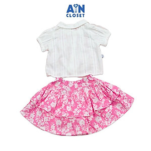 Bộ áo váy ngắn bé gái họa tiết Hoa hồng trắng cotton - AICDBGAEDTK5 - AIN Closet