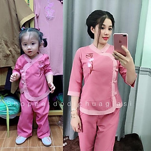 Đồ Lam Đi Chùa # Tim Phối # Đồ Bộ Nữ Mẹ Và Bé # Quần Áo Bé Gái