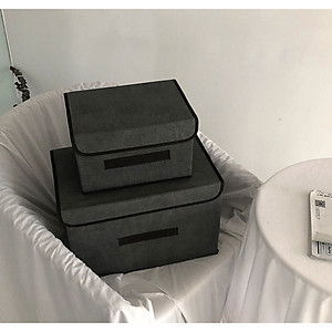 Combo 2 hộp đựng Nhà của Mẹ chất liệu vải bố, dùng để lưu trữ đồ đạc, quần áo đa năng - màu sắc giao ngẫu nhiên