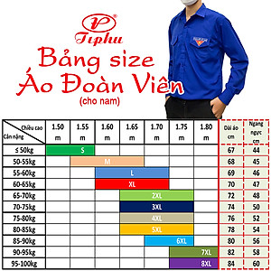 Áo đoàn viên, đồng phục thanh niên Việt Nam, thêu cờ đỏ sao vàng, tay dài và tay ngắn, có 2 túi có nắp và cầu vai