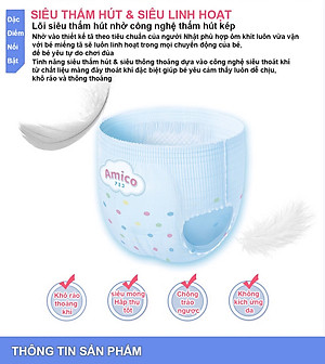 Tã quần Amico nội địa Nhật size XL38+6