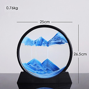 Tranh Cát 3D Chuyển Động Tranh Cát Chảy Hình Tròn Làm Quà Tặng Trang Trí Bàn Làm Việc Tinh Tế, Sang Trọng 