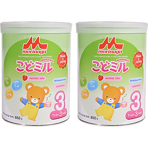 Combo 2 lon Sữa Morinaga số 3 Hương dâu (Kodomil) 850g