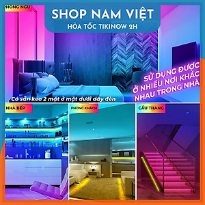 Dây Led Trang Trí NAVIVU 16 Triệu Màu Cảm Biến Nhạc, Chống Nước, Kết Nối Bluetooth Trang Trí Nhà Cửa