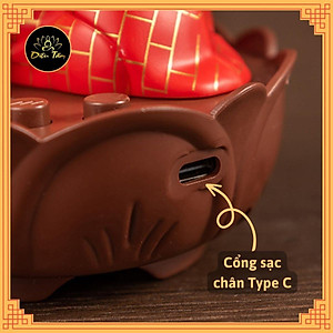 Tượng chú tiểu tụng kinh gõ mõ sạc pin type C có nhạc có đèn trang trí xe hơi, phong thủy, bàn làm việc đồ thờ cúng shop Diệu Tâm -chú tiểu có nhạc