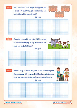 Bài Tập Tuần Toán Lớp 3 - Kết Nối Tri Thức - Hoc kì 1