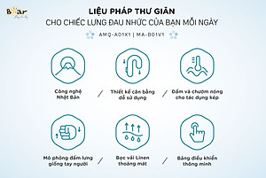 Máy Massage Cổ Vai Gáy, Máy Đấm Lưng Bear AMQ-A01X1 Gồm 4 Kỹ Thuật Đấm Lưng Gồm 16 Cường Độ Massage Như Người Thật - Hàng Chính Hãng