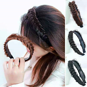 Bờm tóc tết thắt bím tóc giả xương cá phong cách tự nhiên