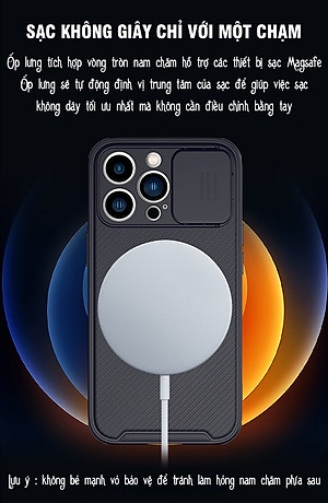 Ốp lưng kéo nắp hỗ trợ sạc từ tính dành cho iPhone 12 / 13 / 14 / 15 / 12 Pro / 12 Pro Max / 13 Mini / 13 Pro / 13 Pro Max / 14 Plus / 14 Pro / 14 Pro Max / 15 Plus / 15 Pro / 15 Pro Max - Hàng chính hãng