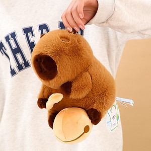 Thú nhồi bông capybara gõ mõ ngộ nghĩnh - Size 35cm - Quà tặng gấu bông chuột lang nước dành cho người cần tịnh tâm.