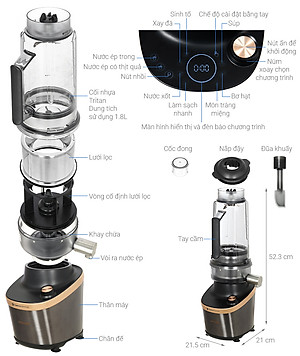 Máy xay sinh tố Philips HR3770 - 1500W - 1.8 Lít - Hàng Chính Hãng