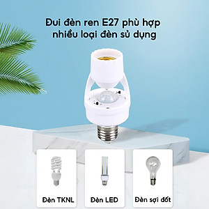 Đui Đèn Cảm Biến Chuyển Động E27, Tự Động Bật Tắt Thông Minh khi có người