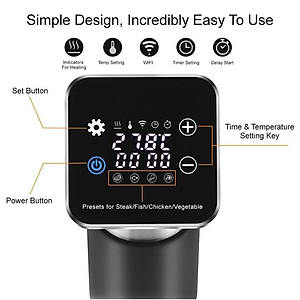 Máy nấu chậm Sous Vide BioloMix SV-9008 kết nối Wifi, công suất 1300W-Hàng chính hãng