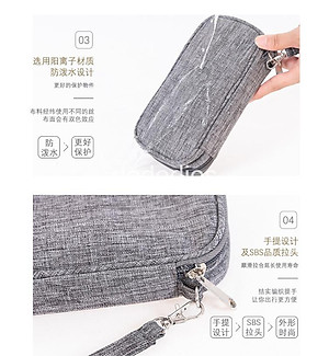 Túi đựng phụ kiện công nghệ đựng pin sạc dự phòng, điện thoại, cáp sạc usb, tai nghe có quai cầm, [Loại cao cấp - Màu Đen] Túi Đựng Phụ Kiện Công Nghệ Có Quai Cầm, Chống Nước - Hàng Chính Hãng dododios