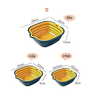 Sét 6 Rổ Chậu Nhựa PP Tiện Dụng Cho Nhà Bếp Hàng Loại 1