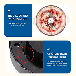 Máy Xay Thịt Đa Năng 500W, 4 Lưỡi Dao, Dung Tích 3.5L – Xay Nhanh, Tiện Lợi - HÀNG CHÍNH HÃNG MINIIN
