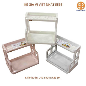 Kệ gia vị 2 tầng bằng nhựa cao cấp VIỆT NHẬT - giúp căn bếp luôn gọn gàng sạch sẽ