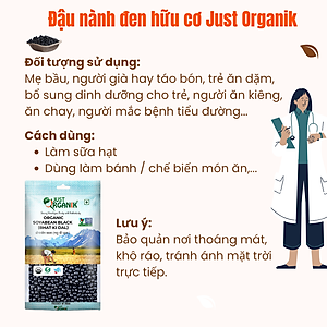 Đậu Nành Đen Đậu Tương Hữu Cơ Just Organik Nhập Khẩu Ấn Độ 500g