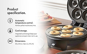 MÁY LÀM BÁNH QUẾ, DONUT 3 TRONG 1 VONSHEF Hàng chính hãng