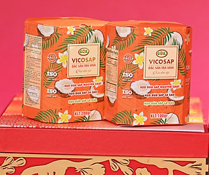 Kẹo dừa sáp VICOSAP mix 6 vị nguyên chất lá dứa cacao kẹo mềm dẻo ít đường đặc sản Trà Vinh