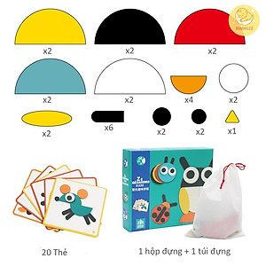 Đồ Chơi Xếp Hình Gỗ Con Vật Montessori - Ghép Hình Thông Minh Phát Triển Tư Duy Cho Bé