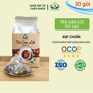 Trà Gạo Lứt Túi Lọc Hộp 30 gói Mix Hoa Nhài, Cỏ Ngọt, Kỳ Tử, Táo Đỏ, Đậu Đen, Đậu Đỏ, Lá Nếp - Siêu Thị Thiên Nhiên