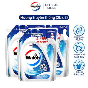 Combo 3 Túi nước giặt kháng khuẩn, khử mùi Walch (2Lx3)