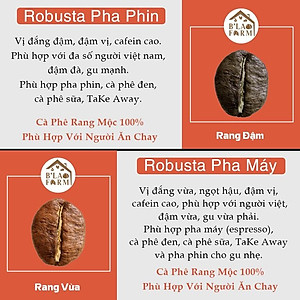 Cà phê nguyên chất BLEND B’Lao Farm 50% cà phê Robusta 50% cà phê Arabica cà phê rang mộc pha phin pha máy ngọt hậu C55