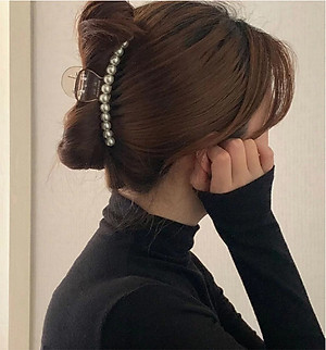 Kẹp Tóc Càng Cua Đính Ngọc Trai Nhân Tạo Phong Cách Hồng Kông Thâp Niên 90s